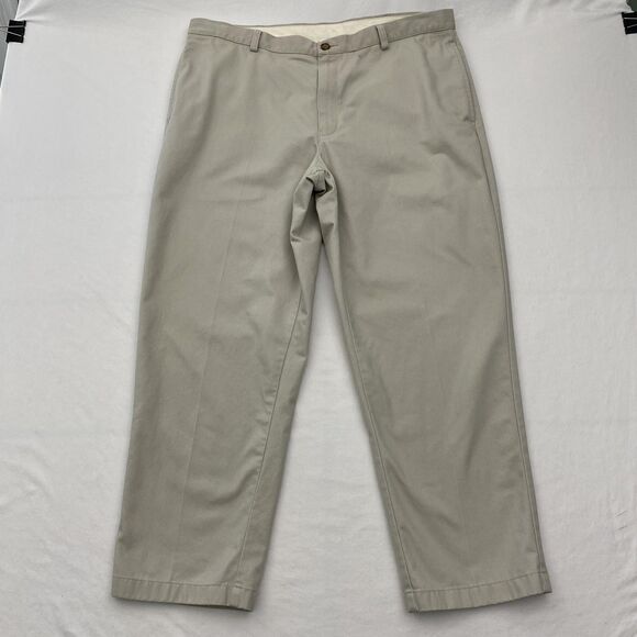 LL Bean Pants Mens 40x29 Khaki Classic Fit Straight Leg Cotton Casual Chinos - Picture 1 of 10